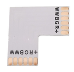 6 pin 12mm L shape RGBCCT connector (with 2 free clip connectors)