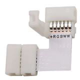 6 pin 12mm L shape RGBCCT connector (with 2 free clip connectors)